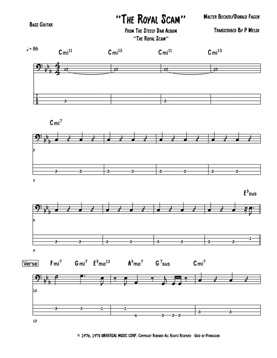 The Royal Scam (arr. Accubass)