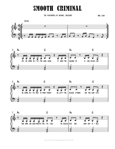 Bad Man (smooth Criminal) (arr. Sarah Jane Cion)