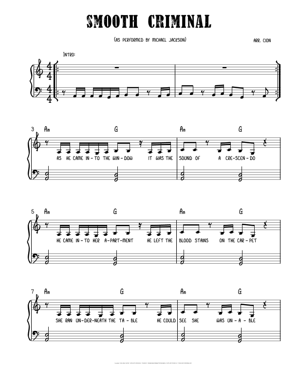 Bad Man (smooth Criminal) (arr. Sarah Jane Cion)