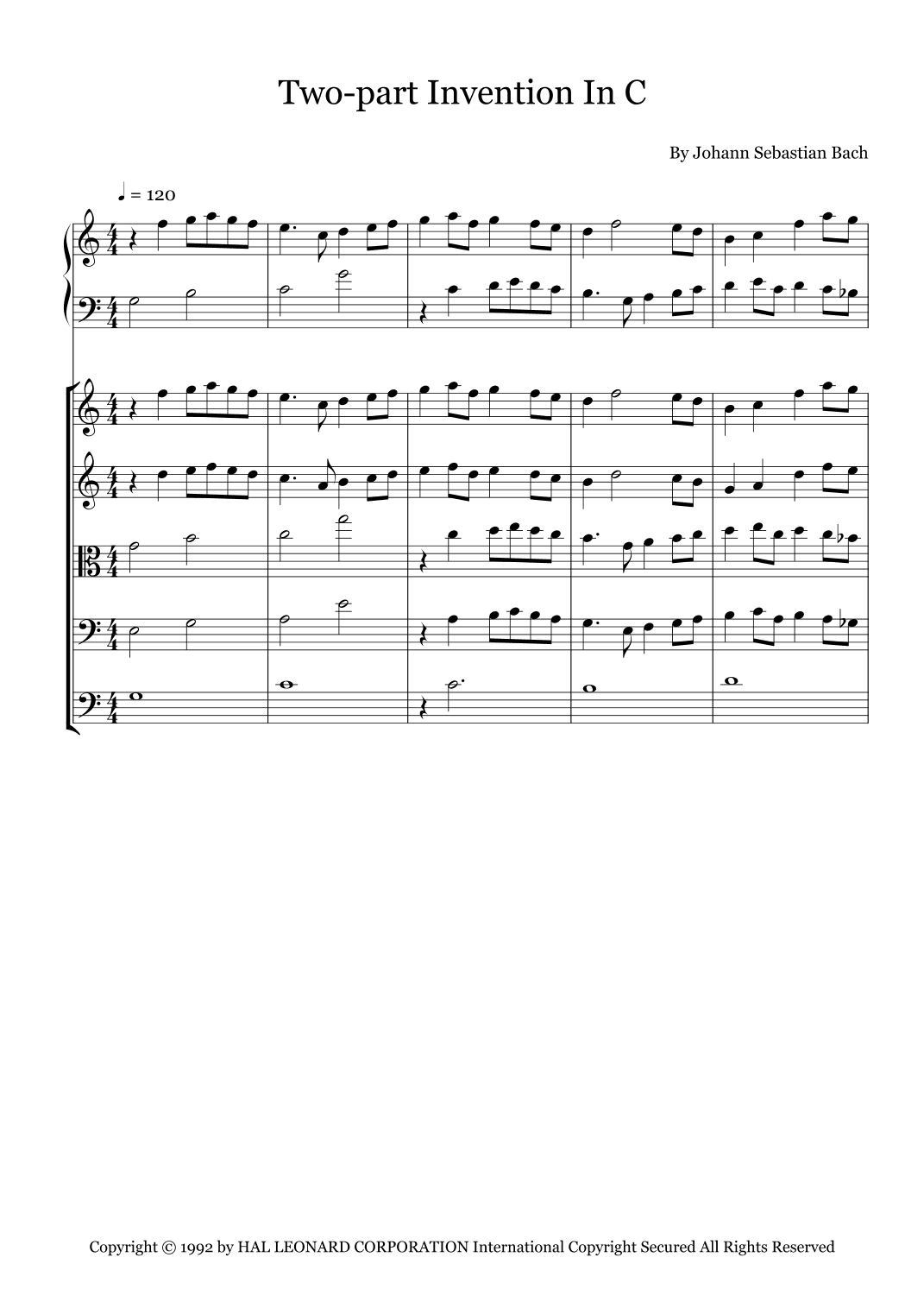 Two-part Invention In C (arr. Fernanda Moura)