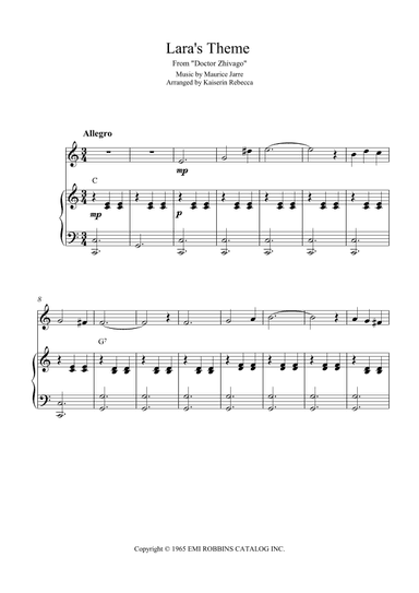 Lara's Theme From Doctor Zhivago (arr. Kaiserin Rebecca)