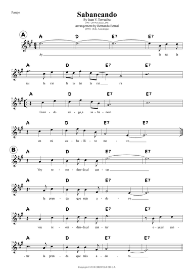 Sabaneando (arr. Bernardo Bernal Hidalgo)