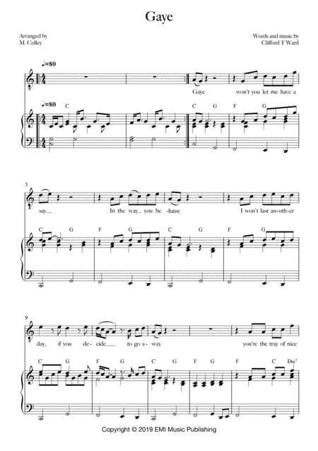 Gaye (arr. M Colley)