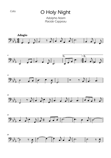 O Holy Night - Cello Solo (arr. Ygor Nunes)