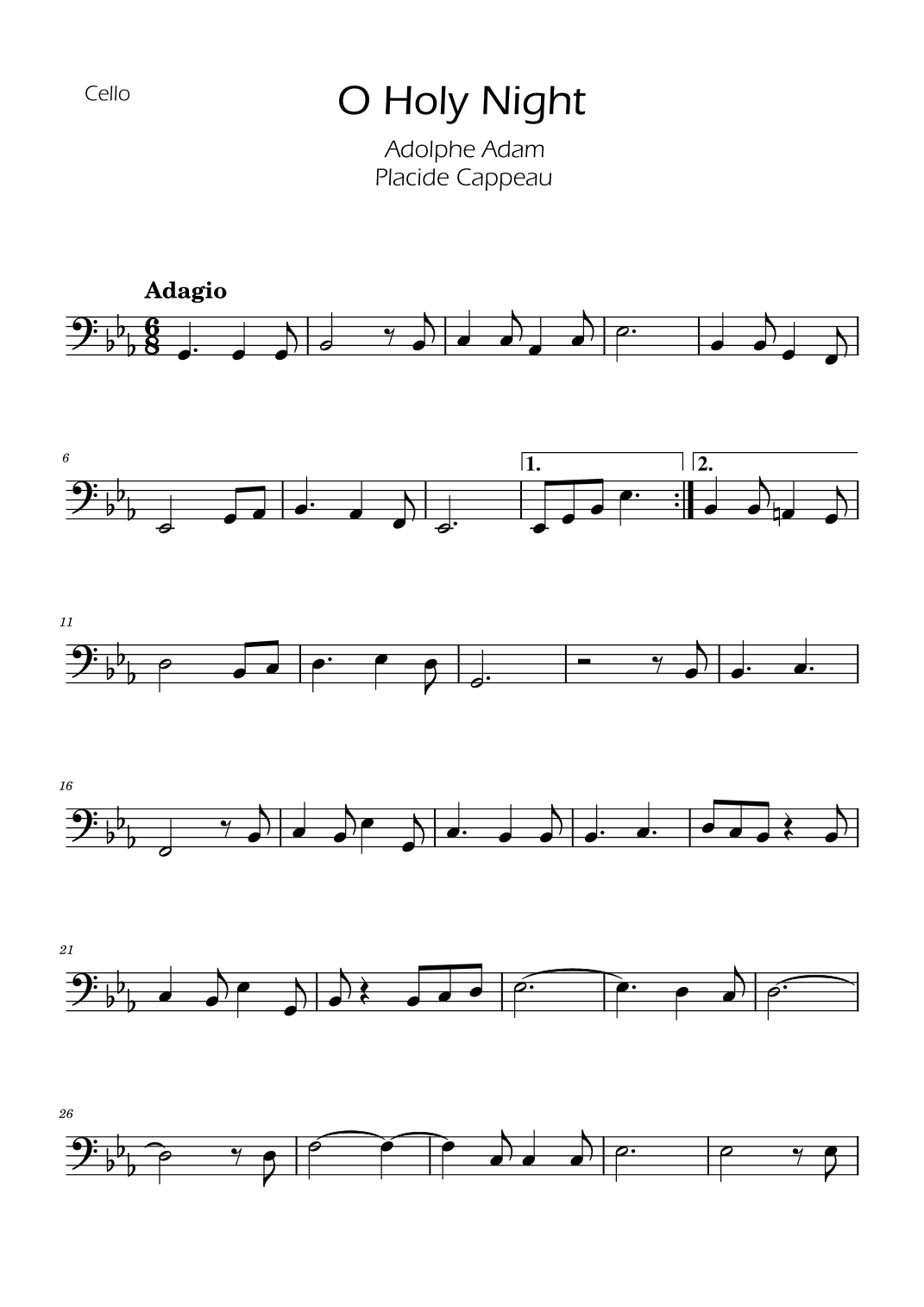 O Holy Night - Cello Solo (arr. Ygor Nunes)