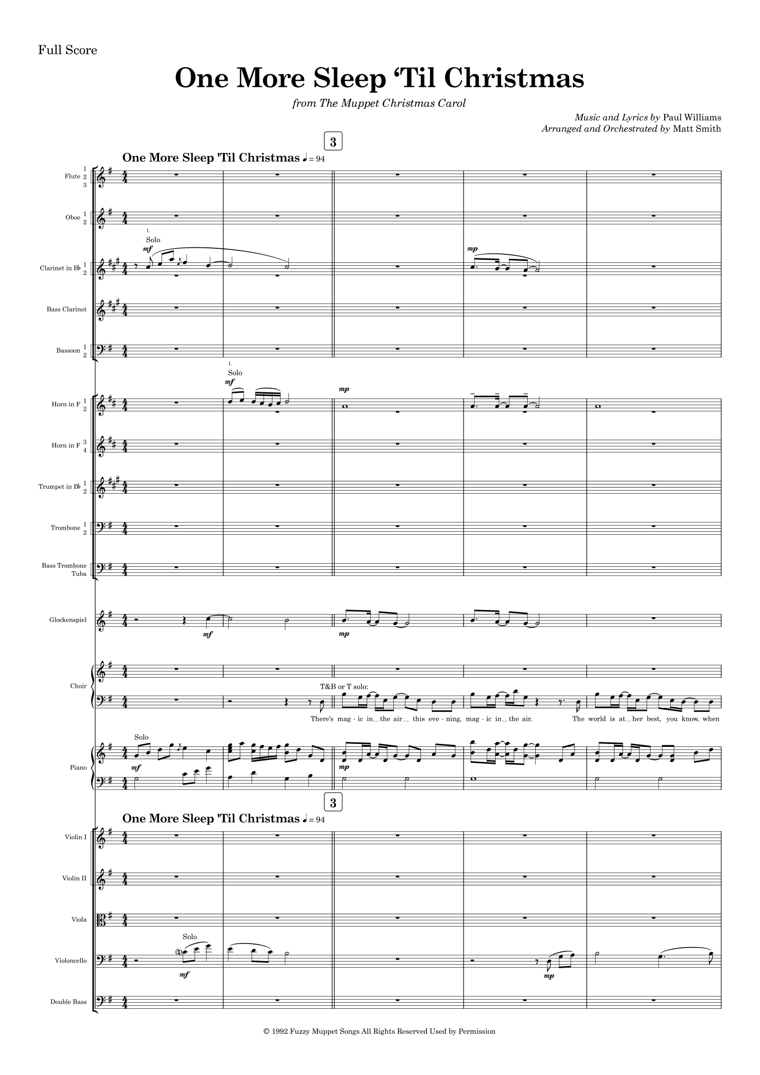 One More Sleep 'til Christmas (arr. Matt Smith)