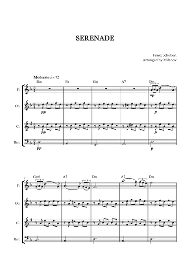 Serenade | Schubert | Woodwind Quartet | Chords (arr. Milanov)