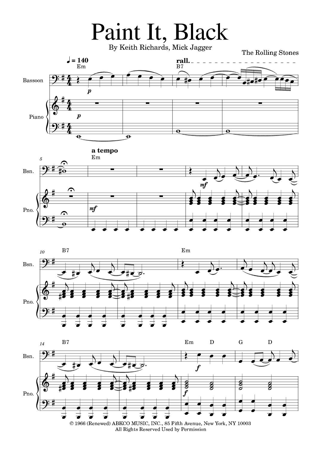 Paint It, Black (arr. Golden Skull Editions)