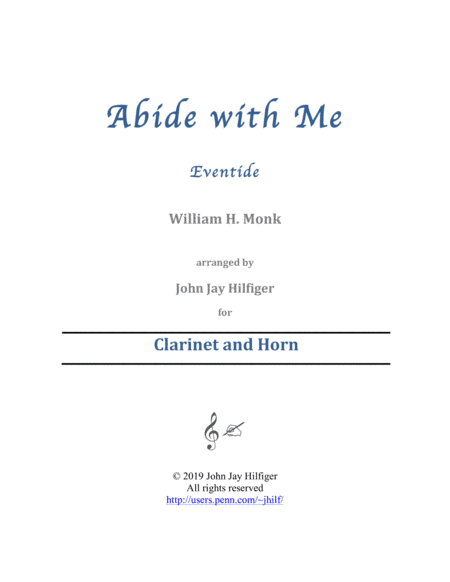 Abide with Me for Clarinet and Horn (arr. John Jay Hilfiger)