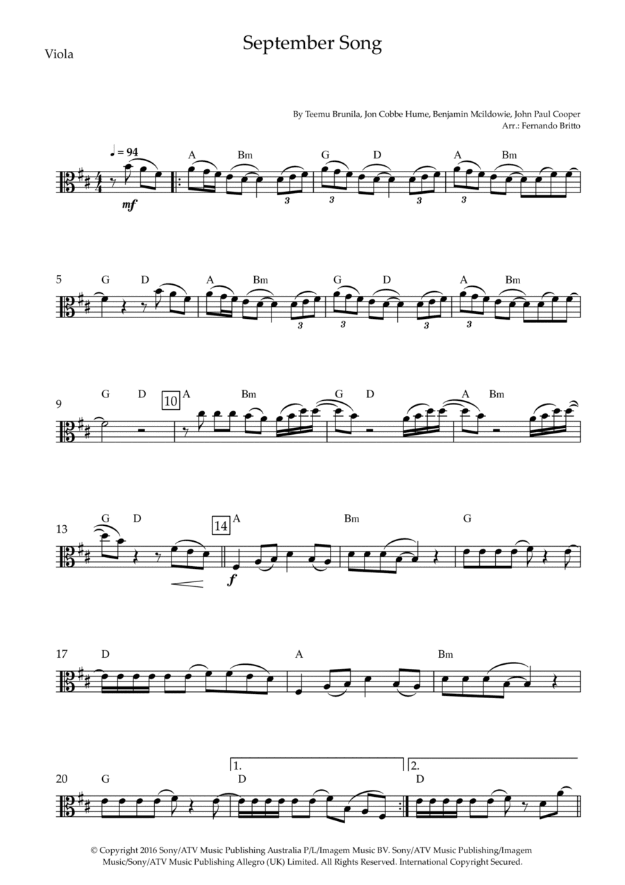 September Song (arr. Fernando Britto)