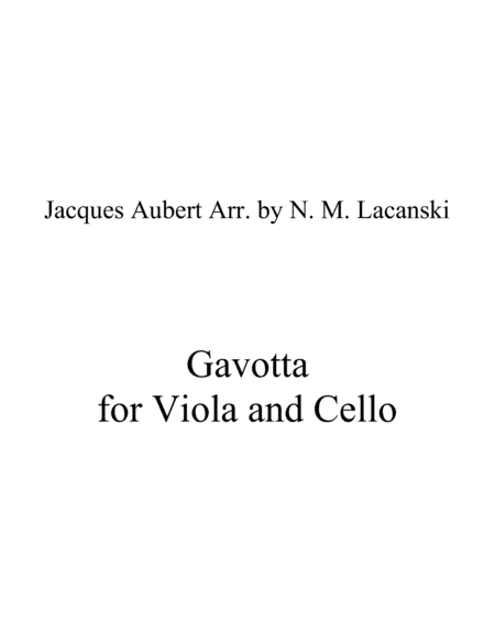 Gavotta for Viola and Cello (arr. Nick Lacanski)