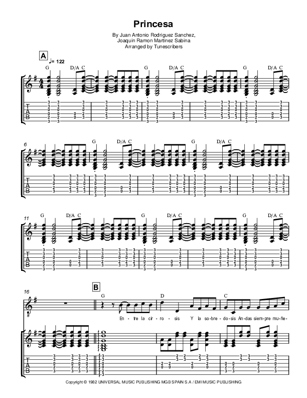 Princesa (arr. Tunescribers)