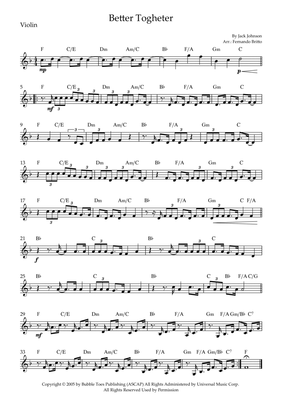 Better Together (arr. Fernando Britto)