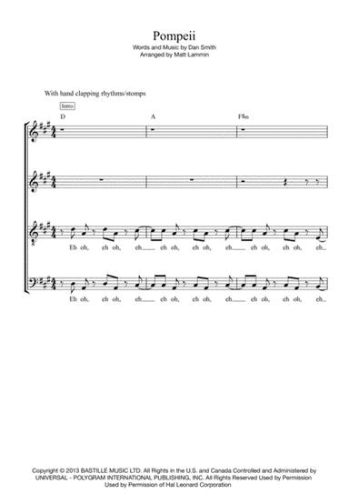 Pompeii (arr. Matt Lammin)