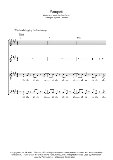 Pompeii (arr. Matt Lammin)