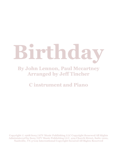 Birthday (arr. Jeff Tincher)