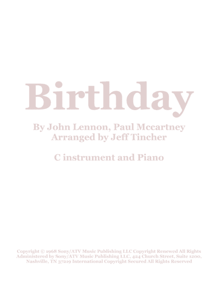 Birthday (arr. Jeff Tincher)