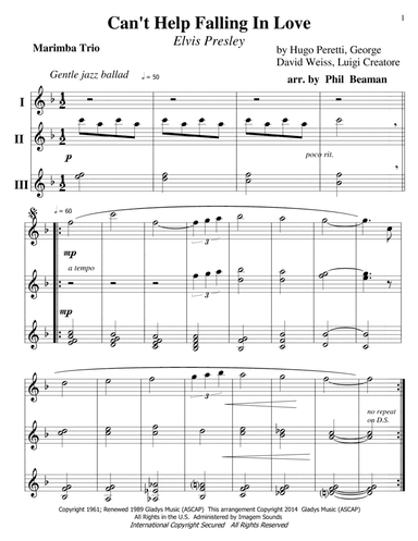 Can't Help Falling In Love (arr. Phil Beaman)