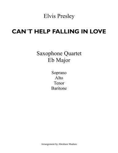 Can't Help Falling In Love (arr. Abraham Maduro)