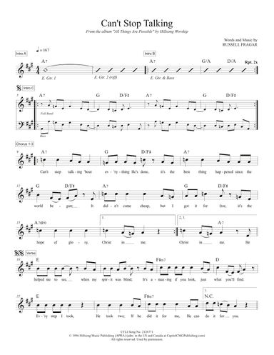 Can't Stop Talking (arr. TraviSongs)