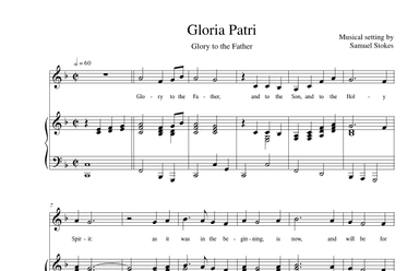 Gloria Patri (Glory to the Father) - for unison choir and piano/organ