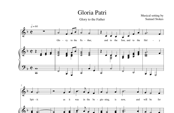 Gloria Patri (Glory to the Father) - for unison choir and piano/organ