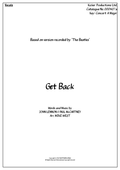 Get Back (arr. Michael Storeton-West)