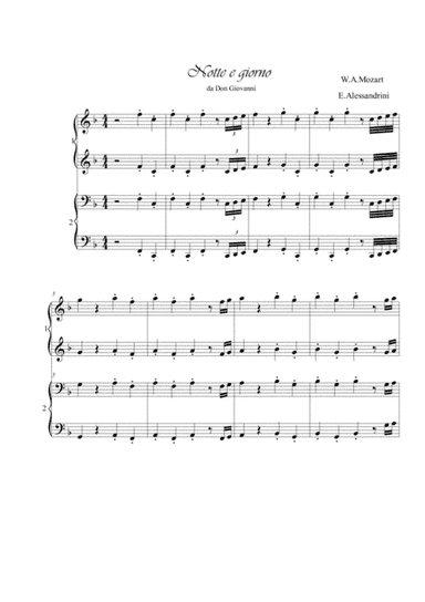 Notte e giorno from Don Giovanni. Piano 4 hands (arr. Ester Alessandrini)