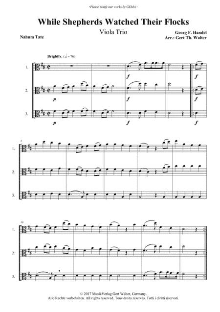 While Shepherds Watched Their Flocks (arr. Gert Th. Walter)