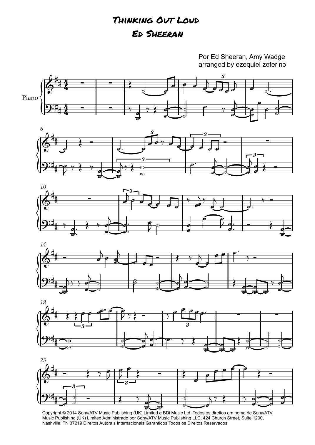 Thinking Out Loud (arr. by ezequiel zeferino)