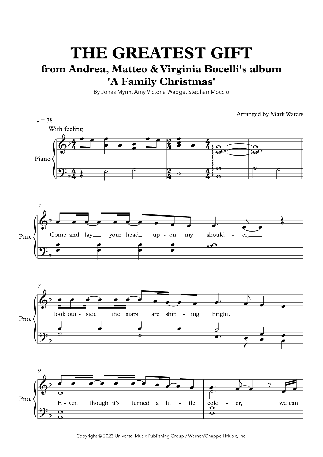 The Greatest Gift (arr. Mark Waters)