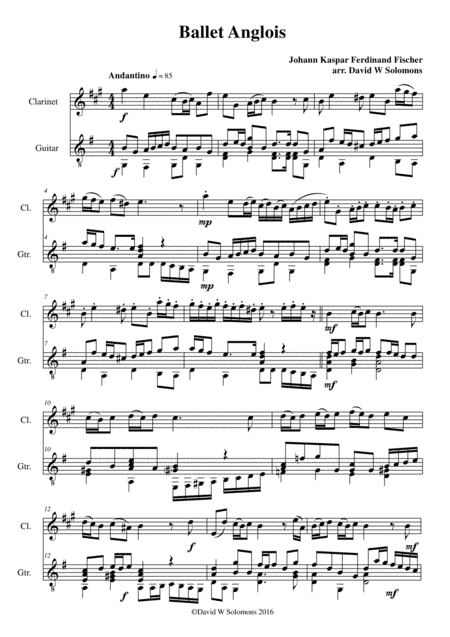Ballet Anglois with variations for clarinet and guitar (arr. David Warin Solomons)