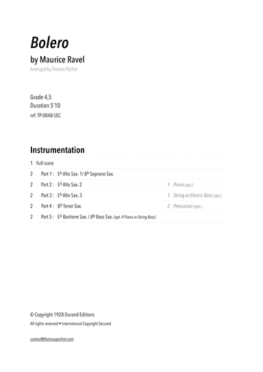 Bolero (arr. Thomas PECHOT)