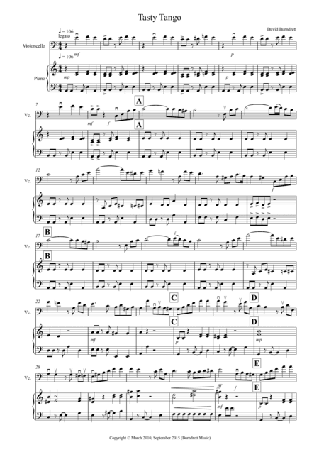 Tasty Tango for Cello and Piano