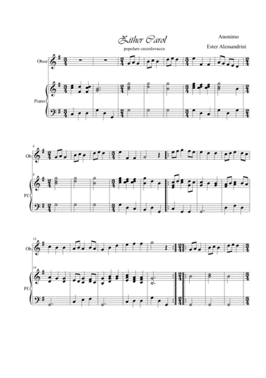 Zither Carol. Oboe and piano (arr. Ester Alessandrini)