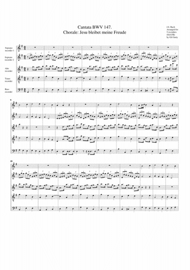 Chorale: Jesu bleibet meine Freude (Jesu, joy of man's desiring), from cantata BWV 147 (arrangement (arr. Gil Garty)