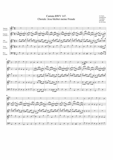 Chorale: Jesu bleibet meine Freude (Jesu, joy of man's desiring), from cantata BWV 147 (arrangement (arr. Gil Garty)