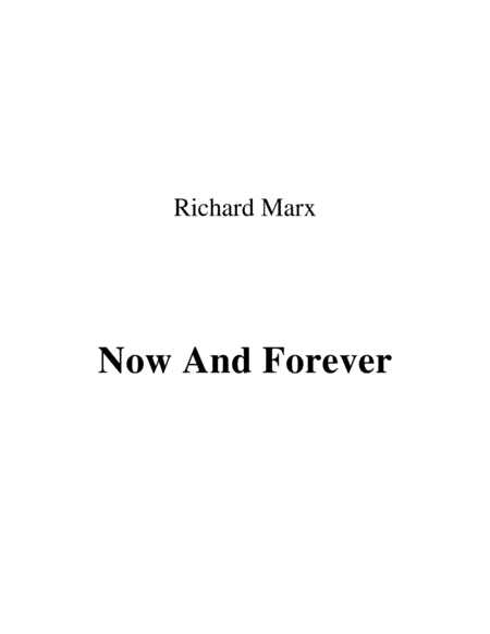 Now And Forever (arr. Ronn M)