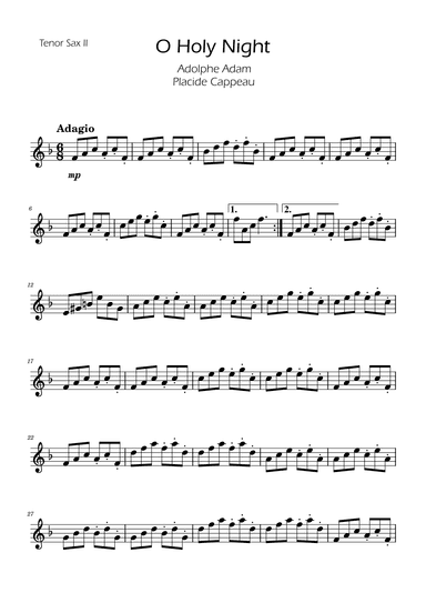 O Holy Night - Tenor Sax Duet (arr. Ygor Nunes)