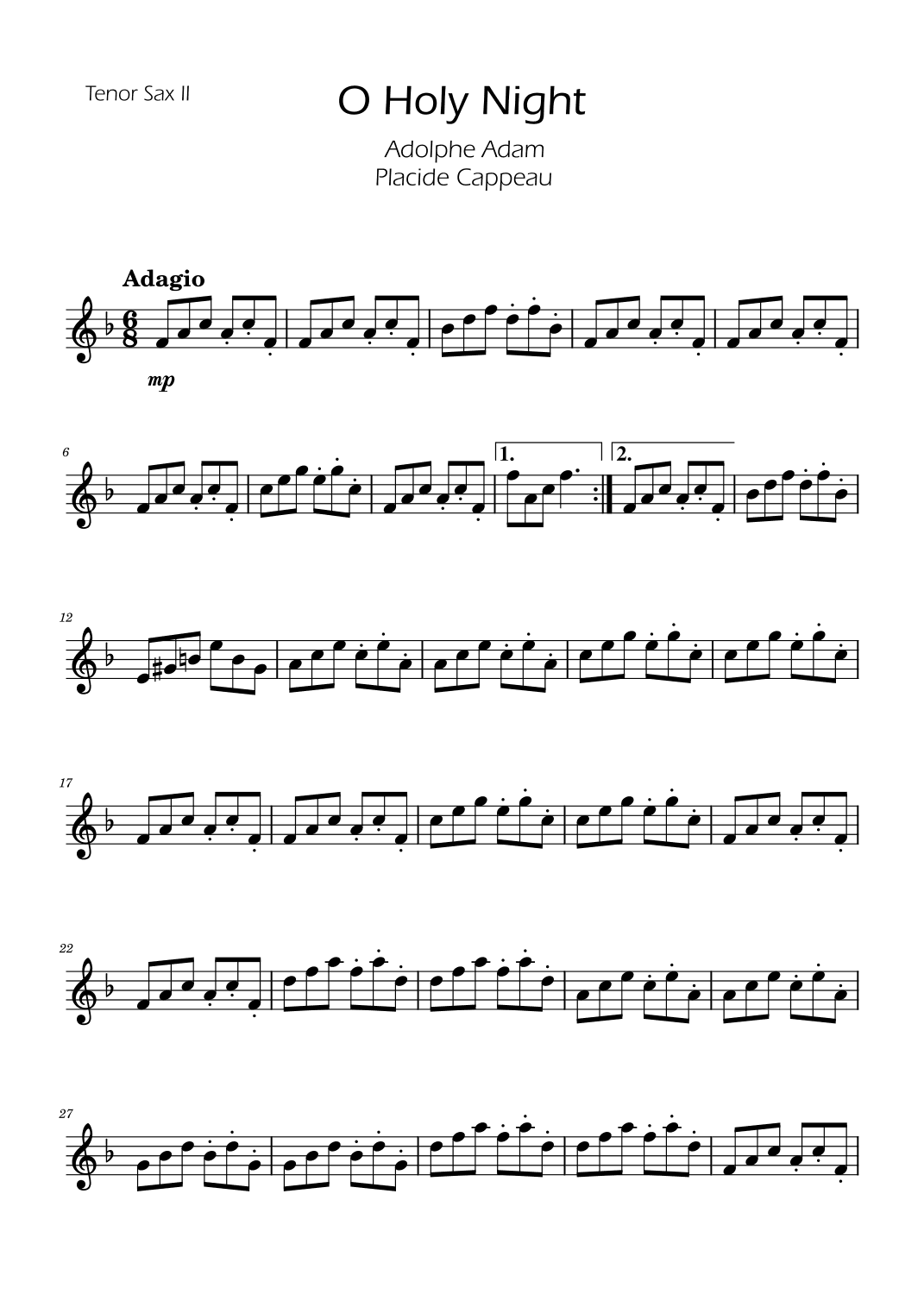 O Holy Night - Tenor Sax Duet (arr. Ygor Nunes)
