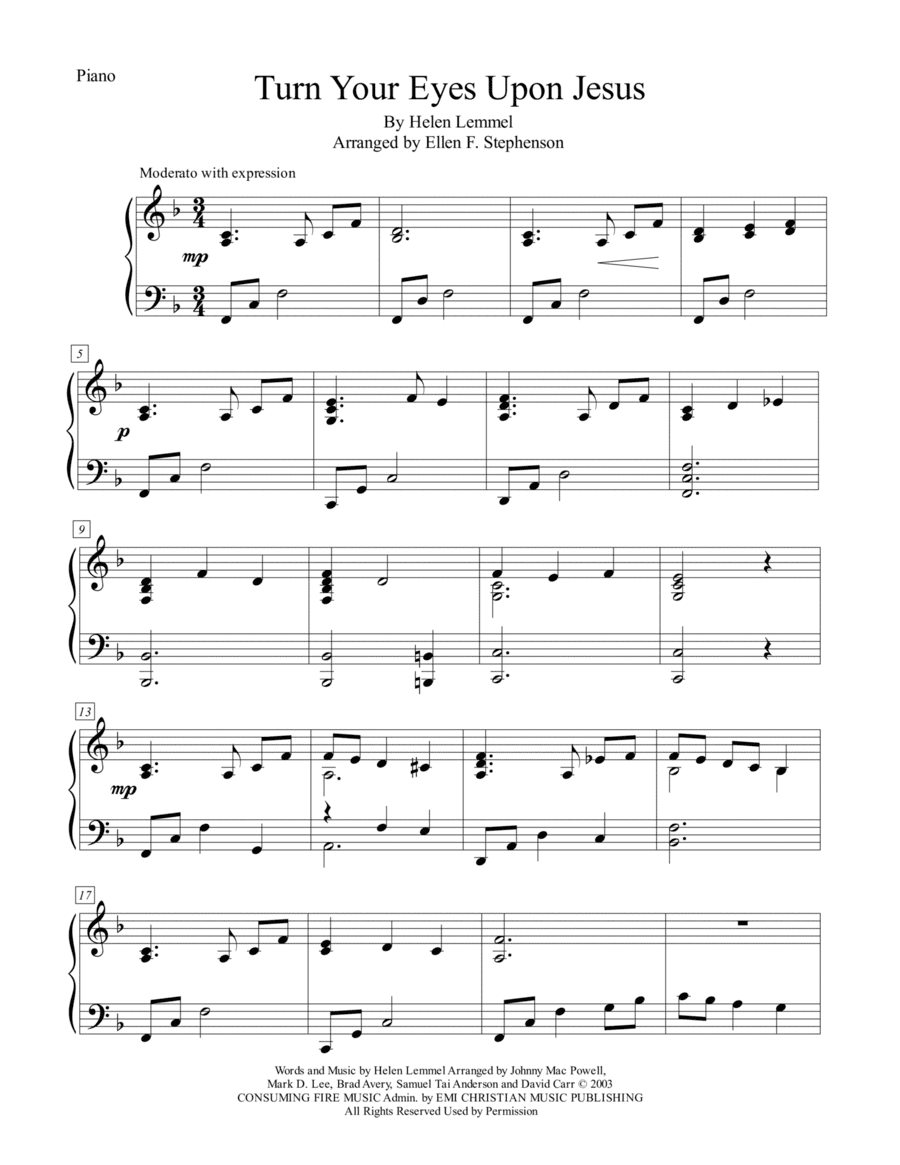 Turn Your Eyes Upon Jesus (arr. Ellen F. Stephenson)
