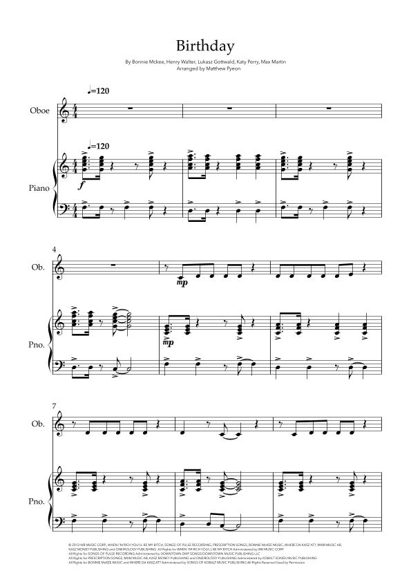 Birthday (arr. Matthew pyeon)