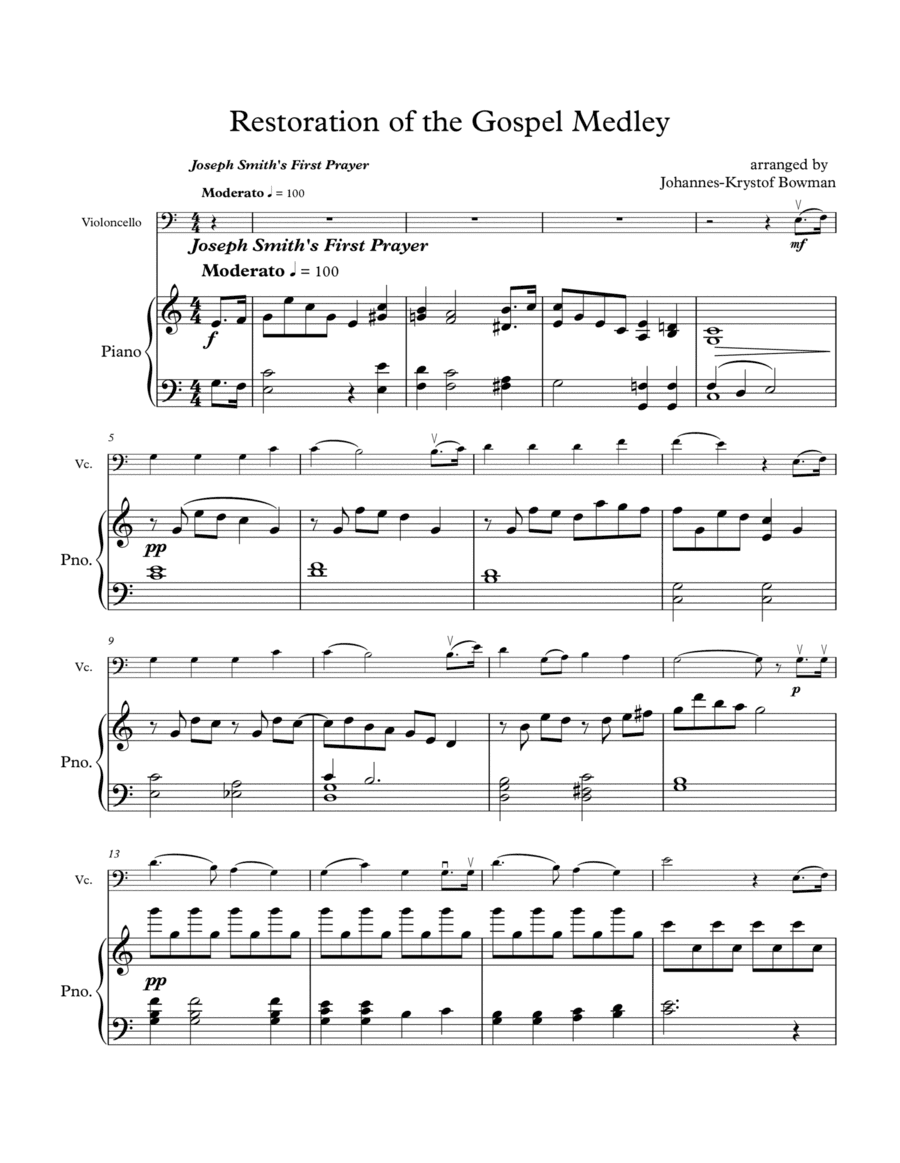 Restoration of the Gospel Medley (arr. Johannes Bowman (BowString Music))