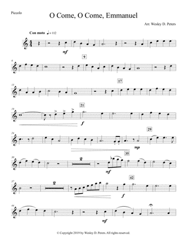 O Come, O Come, Emmanuel (Flute Quartet) (arr. Wesley D. Peters)