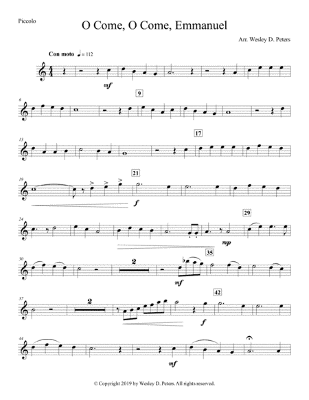 O Come, O Come, Emmanuel (Flute Quartet) (arr. Wesley D. Peters)