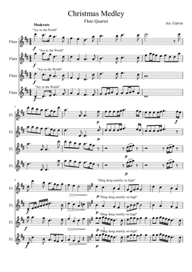 Christmas Medley for Flute Quartet (arr. Ruth Galvin)