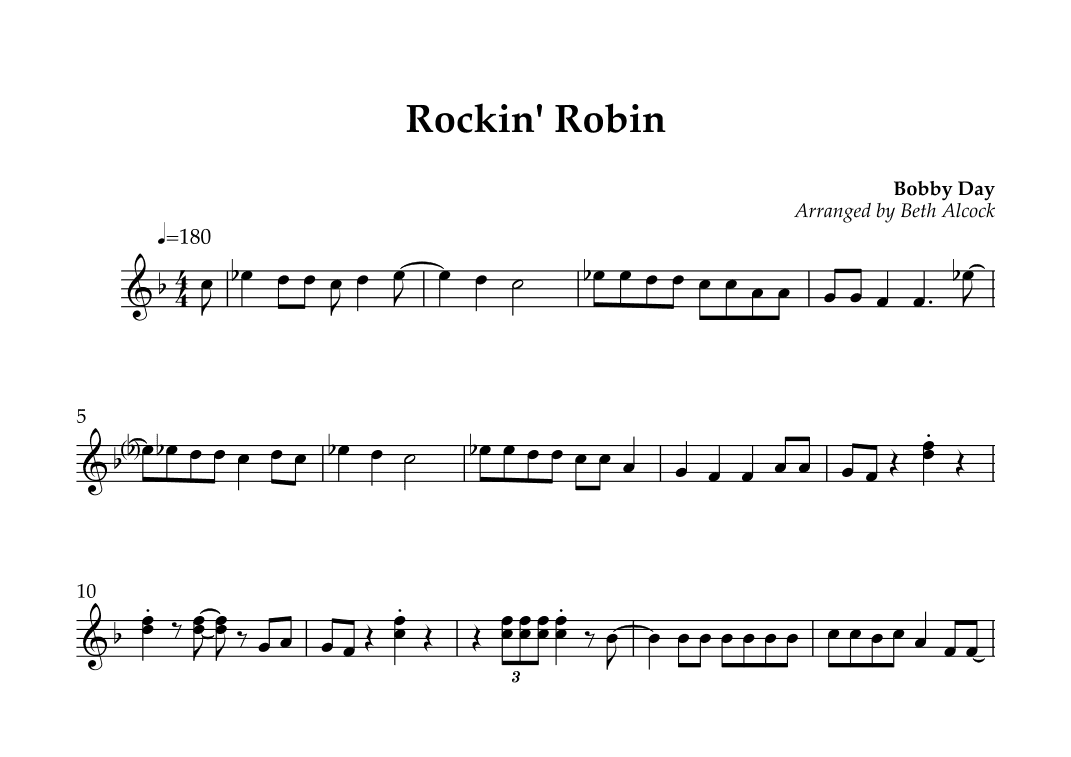 Rockin' Robin (arr. Beth Alcock)