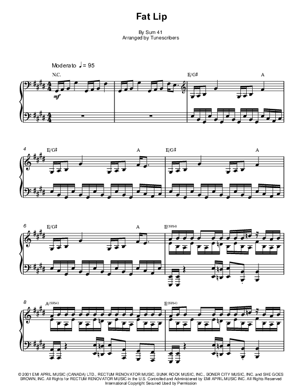 Fat Lip (arr. Tunescribers)