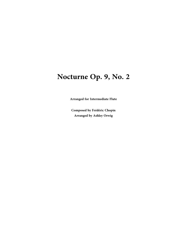Nocturne Op. 9, No. 2 (arr. Ashley Orwig)