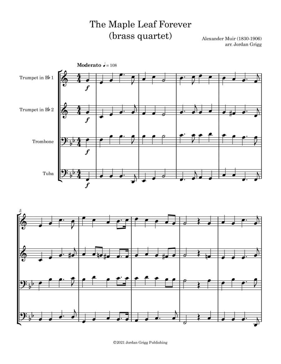 The Maple Leaf Forever (brass quartet) (arr. Jordan Grigg)